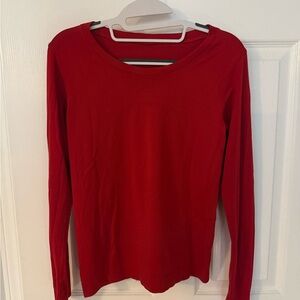 Lululemon Athletica Vibrant Red Long Sleeve Tee
